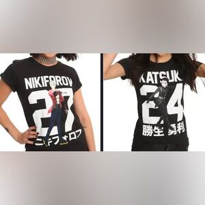 Both Yuri!!! on Ice Viktor Nikiforov & Yuri Katsuki T-shirts + Free Small Gift!